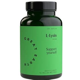 Köp Great Earth L Lysine 500 mg 120 kapslar på apotea se