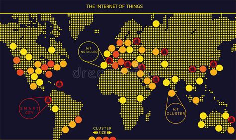 Internet Do Mapa Do Vetor Das Coisas Ilustração Stock Ilustração de