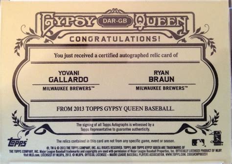 Miles From Miller Topps Gyspy Queen Brewers Checklist And Picture