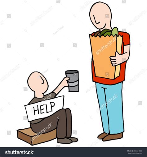 Image Beggar Asking Money Customer Stock Vector Royalty Free