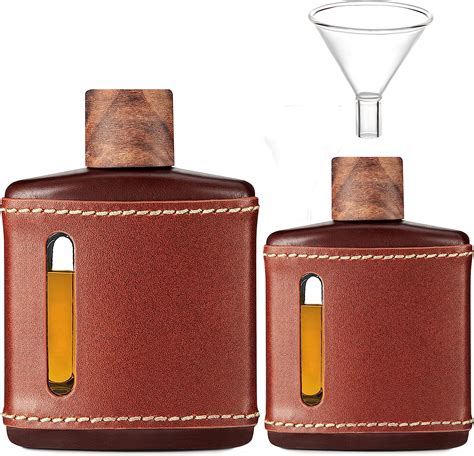 Garybank Handmade Genuine Leather Hip Flasks For Liquor For Men Glass