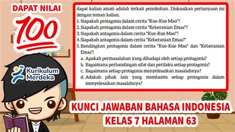 Soal And Kunci Jawaban Bahasa Indonesia Kelas 7 Smp Halaman 63 Kurikulum