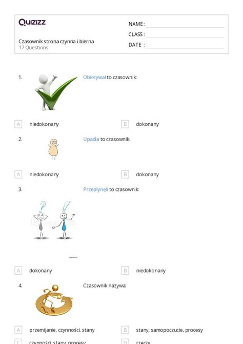 Ponad Strona Czynna I Bierna Arkuszy Roboczych Dla Klasa W Quizizz