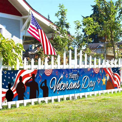 Amazon HOWAF Thank You Veterans Fence Banner Happy Veterans Day