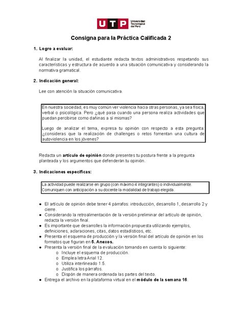 Gc A E Pc Consigna C A Consigna Para La Pr Ctica Calificada