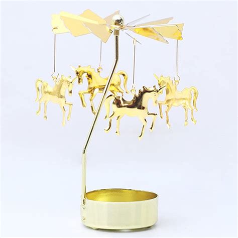 Amazon Mecela Spinning Candle Holder Golden Rotating Candlestick