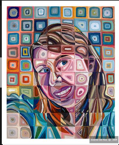 Great example of a Chuck Close style grid painting | Painting, Art, Art ...