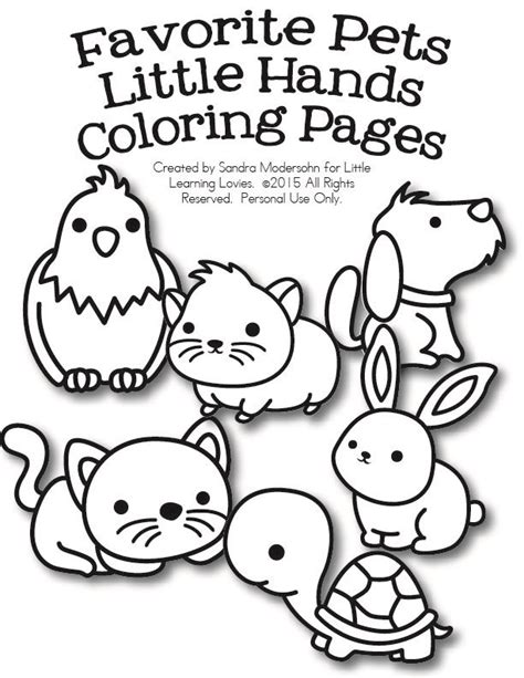 FREE Set Of Pet Coloring Pages Coloring Pages For Girls Coloring