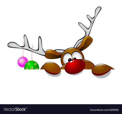 Cute Christmas Reindeer Rudolf Royalty Free Vector Image