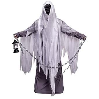 Amazon.com: DSplay Ghost Costume Adult Hood Robe OneSize: Clothing