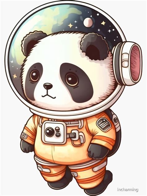 Cute Panda Astronaut In Space Sticker For Sale By Incharming Panda