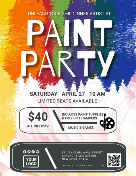 Paint Party Flyer Template Postermywall