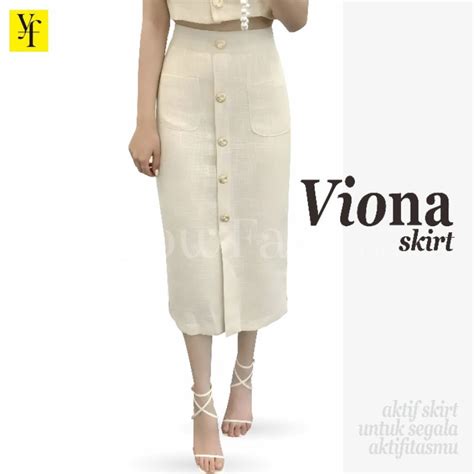 Jual Yellowface Viona Skirt Bahan Semi Woll Premium Rok Wanita Korean