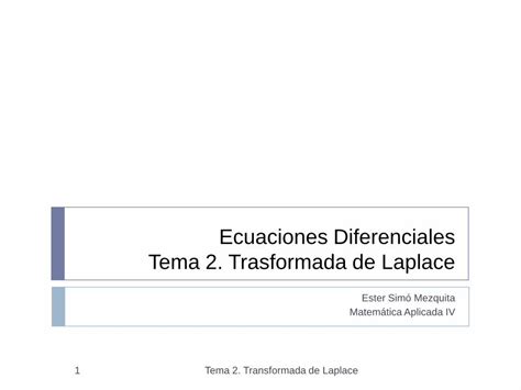 PDF Ecuaciones Diferenciales Tema 2 Trasformada De Laplaceocw Upc