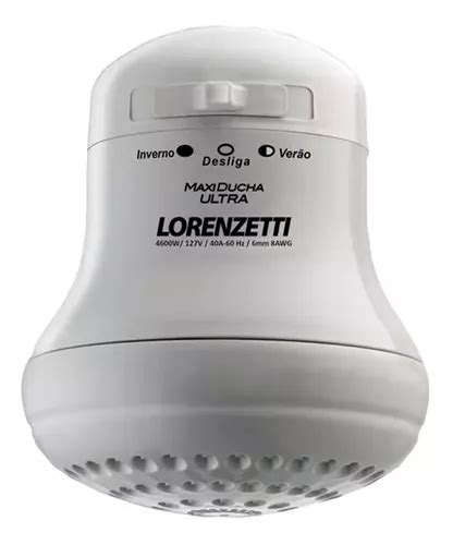 Regadera El Ctrica De Pared Lorenzetti Maxi Ducha Ultra Blanca W V