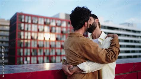 Harmonious Love Two Gay Men Gaze At Each Other With Undeniable Tenderness Enjoying Lgbt