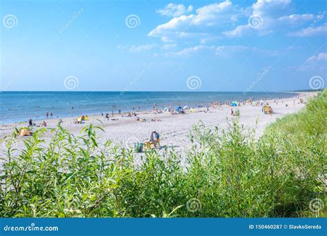 Palanga Lithuania Aug 03 People Are Relaxing On Sandy Beach Of The