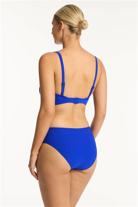 Honeycomb Mid Bikini Pant Cobalt Sea Level Australia