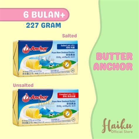 Jual Anchor Salted Butter Unsalted Butter Gr Mentega Tawar