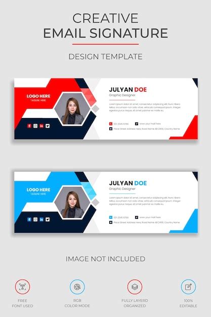 Premium Vector Corporate Business Email Signature Template Or Email