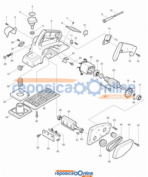 Vista Explodida Pe As P Plaina El Trica Makita W Rpm B