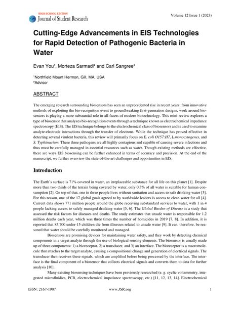 PDF Cutting Edge Advancements In EIS Technologies For Rapid Detection