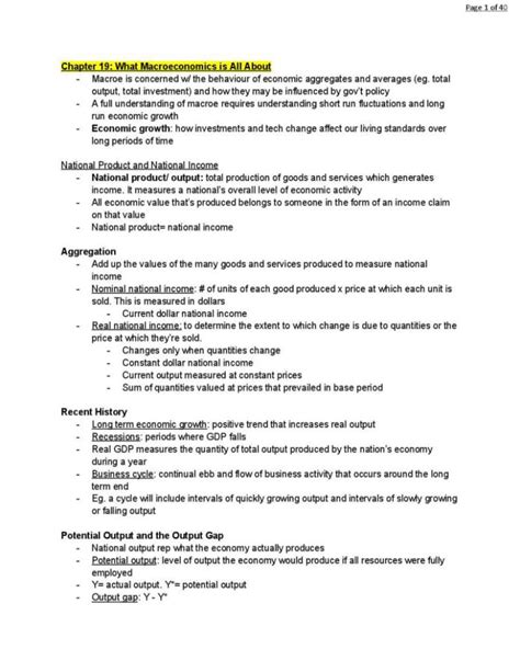 Principles Of Macroeconomics Econ Textbook Summary Notes Studylast