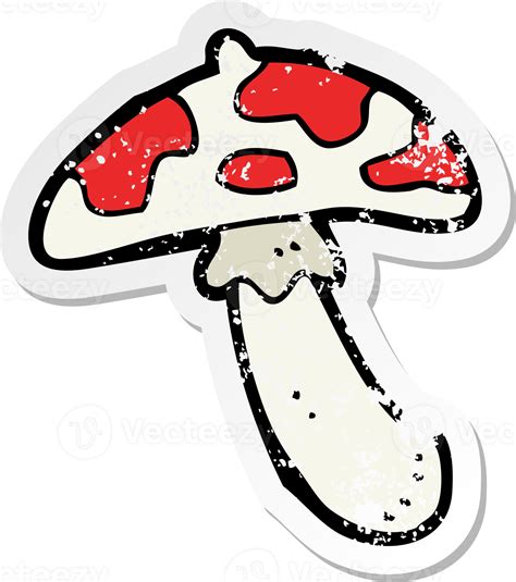 Retro Distressed Sticker Of A Cartoon Poisonous Toadstool 44965741 Png