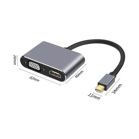 Adaptador Doble Convertidor Mini Displayport A HDMI Vga Gooser