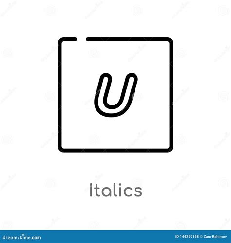 Outline Italics Vector Icon Isolated Black Simple Line Element