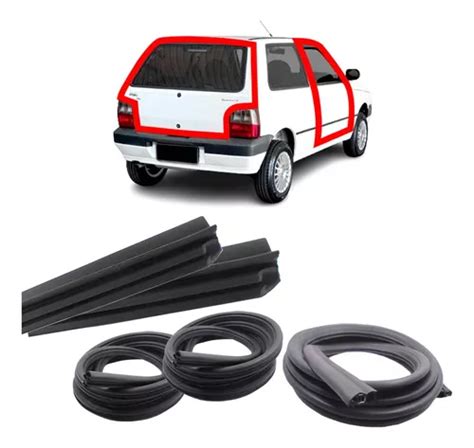 Kit Borrachas 2 Portas Pingadeiras E Malas Fiat Uno 91a 09