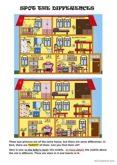 Spot The Differences General Vocabul English Esl Worksheets Pdf Doc