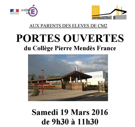 Portes Ouvertes Le Samedi Mars College Pierre Mendes France D Arques