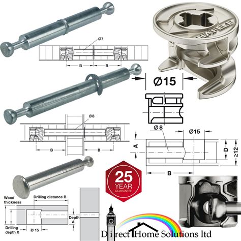 Hafele Minifix Mm Cam Locks Special Bolts Dowels For Mm Holes