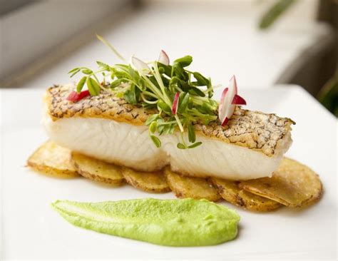 Chilean Sea Bass With A Basil Pea Puree Recipe Fine Dining Recipes Cooking Gourmet Food