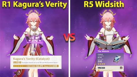 Yae Miko C3 R1 Kagura S Verity Vs R5 Widsith Weapons Showcase Genshin