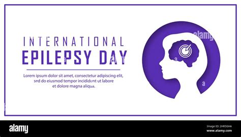 World International Epilepsy Day White Banner With A Silhouette Of A