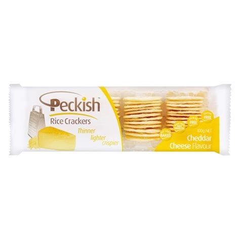 Peckish Cheddar Cheese Flavour Rice Crackers Kiwi Kitchen