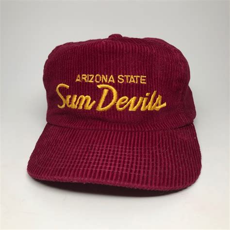 90s Arizona Sun Devils Sports Specialties Corduroy Script Snapback Hat