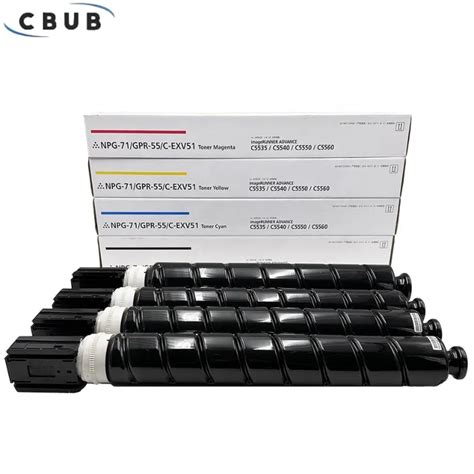 1set4pcs For Canon Toner Cartridge Npg71 Gpr55 Cexv51 Irc5535 Irc5540