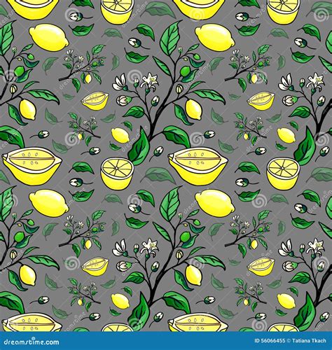 Lemon Beautiful Seamless Pattern Stock Vector Illustration Of Clean