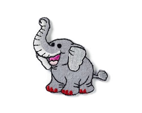 Bestickte Applikation ELEFANT Grau Prym 4 10