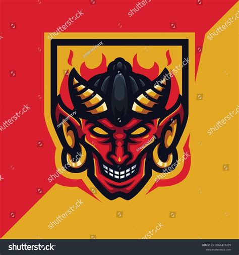 Red Devil Head Mascot Gaming Logo Stock Vector Royalty Free