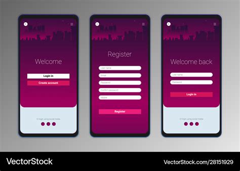 Ui Ux Mobile Application Interface Design Vector Image