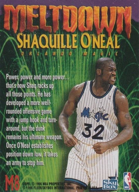 Shaquille O Neal 1995 96 Skybox Meltdown M8 Shaq EBay