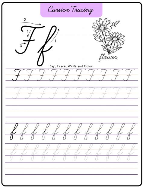 How To Draw A F In Cursive