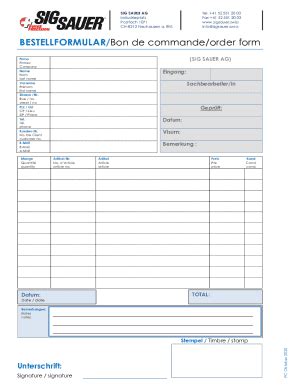 Fillable Online Bestellformular Bon De Commande Order Form Fax Email