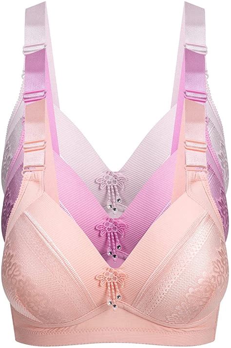 Gai Yi 34b Bras For Women 3 Pack Womens All Day Comfort Bra No Wire Jacquard And Mesh Light