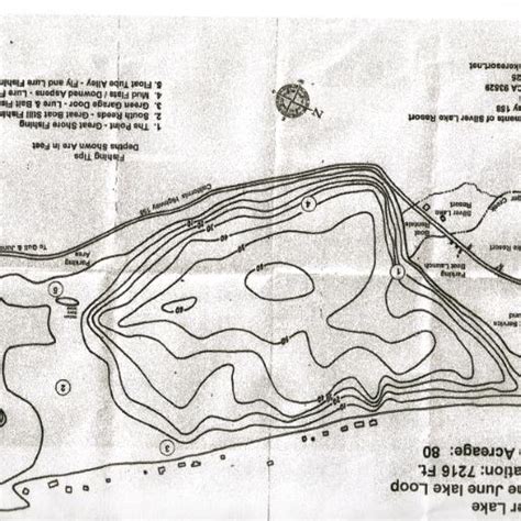 Silver Lake depth contour map (Source: Silver Lake Resort). | Download ...