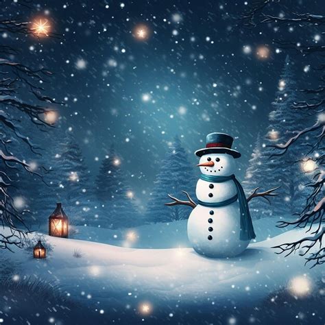 Premium Photo | Snowman Christmas Background